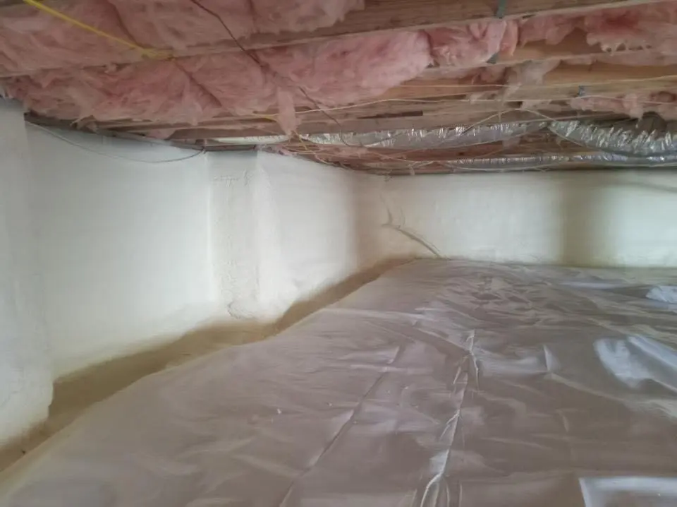 Crawl space encapsulation with closed-cell spray foam for Attic Insulation in Slinger